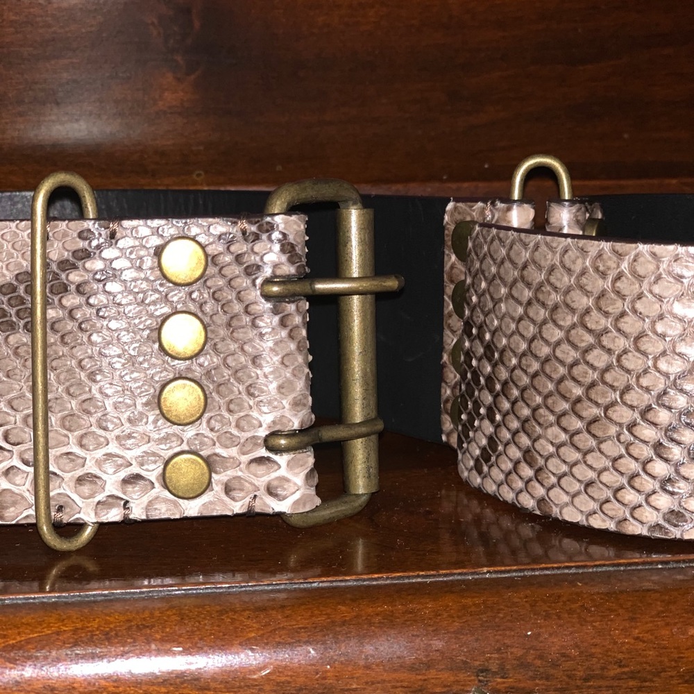 Lanvin, Women’s Taupe Python Belt, Sz 32, LKNW - Picture 10 of 10